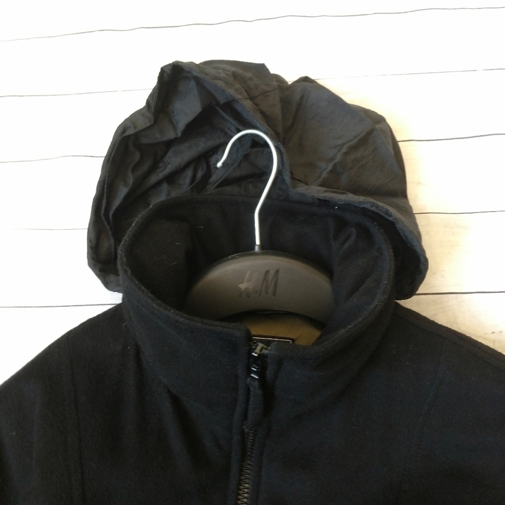 Facconable Xs Wool Quarter Zip Jacket Coat Black … - image 8